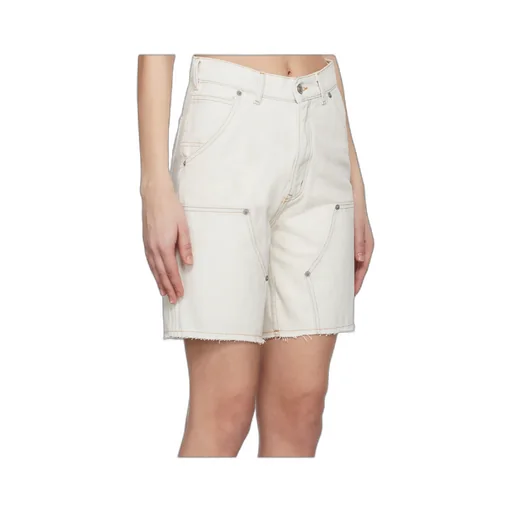Numbers-Motif Denim Shorts
