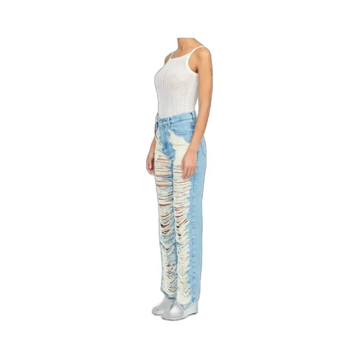 Ripped Straight Leg Jeans