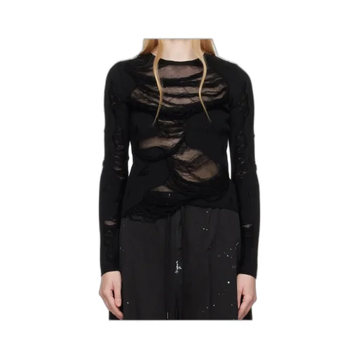 Ripped-Effect Knitted Jumper