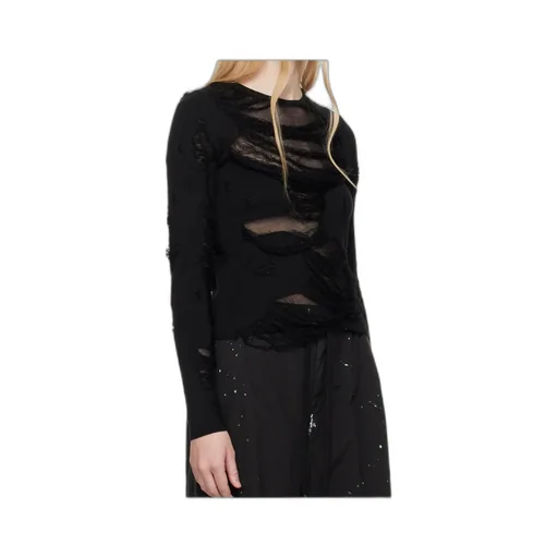 Ripped-Effect Knitted Jumper