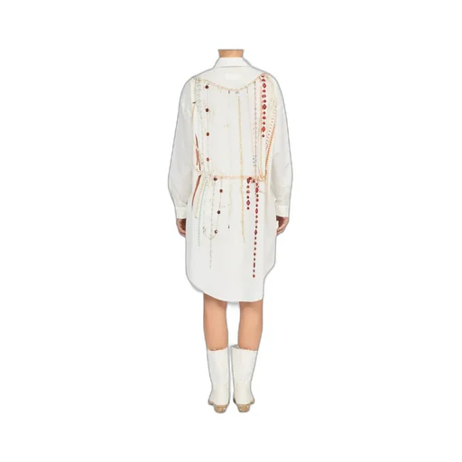 Embellished Oversized Shirt Dress