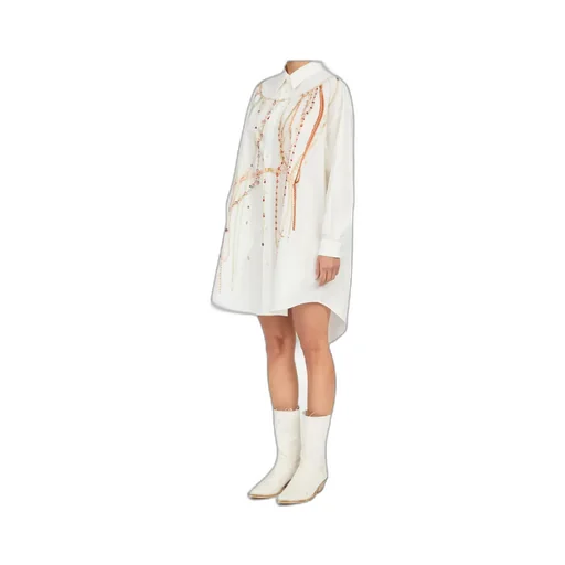 Embellished Oversized Shirt Dress