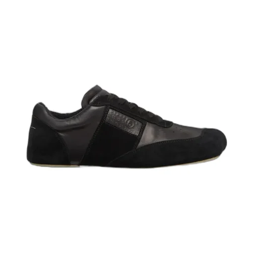 Numbers-Embossed Lace-Up Sneakers