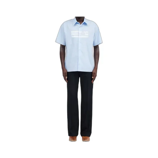 Numbers-Motif Short-Sleeved Shirt