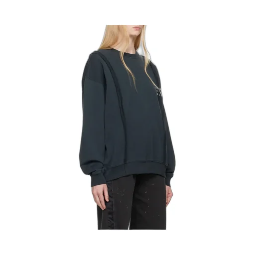 Numbers-Motif Drop Shoulder Sweatshirt