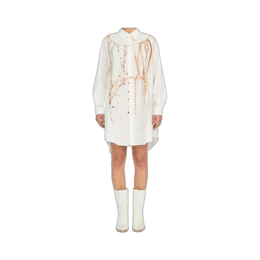 Embellished Oversized Shirt Dress