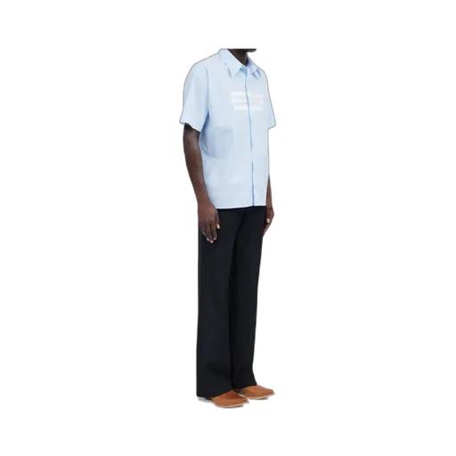 Numbers-Motif Short-Sleeved Shirt