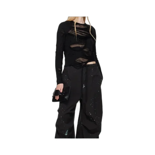 Ripped-Effect Knitted Jumper