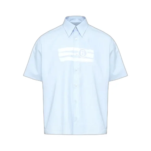 Numbers-Motif Short-Sleeved Shirt
