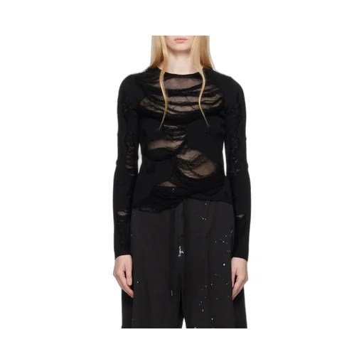 Ripped-Effect Knitted Jumper
