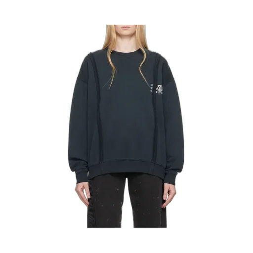 Numbers-Motif Drop Shoulder Sweatshirt