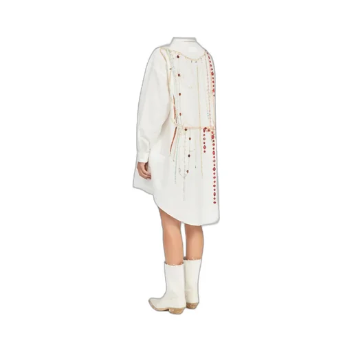 Embellished Oversized Shirt Dress