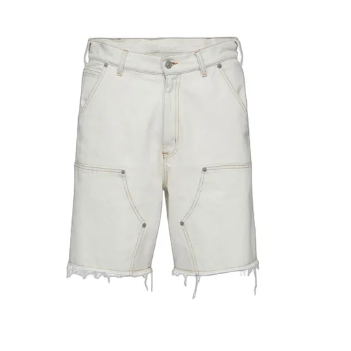 Numbers-Motif Denim Shorts