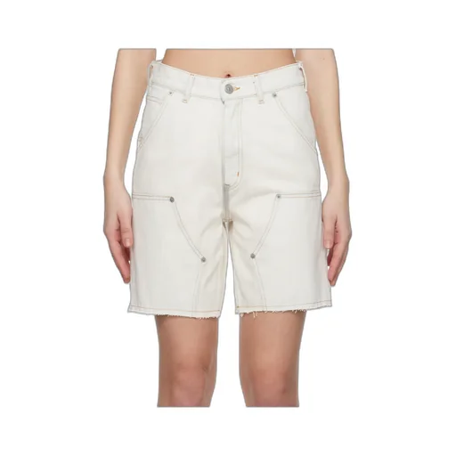 Numbers-Motif Denim Shorts