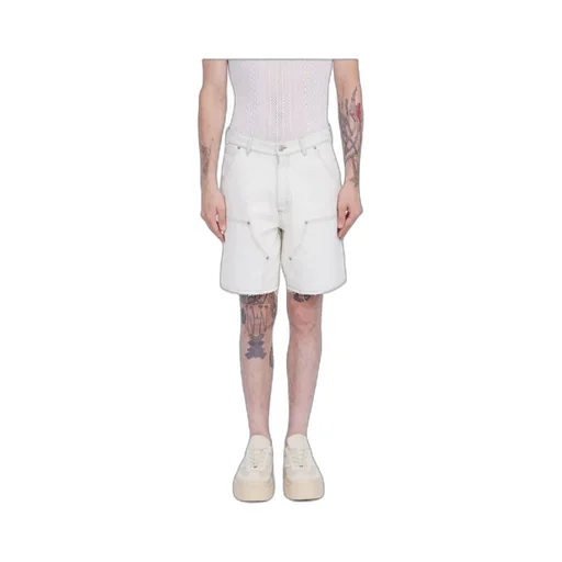 Numbers-Motif Denim Shorts
