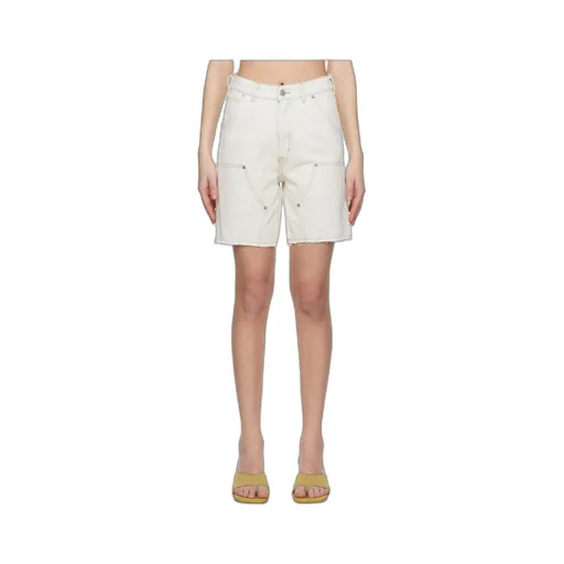 Numbers-Motif Denim Shorts