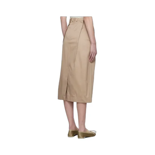Twill Darting Midi Skirt