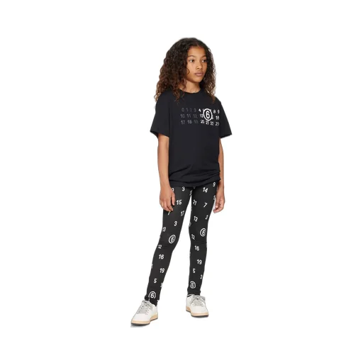 All Over Numeric Print Leggings