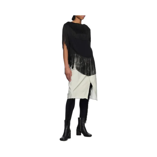Frayed Edge Midi Skirt