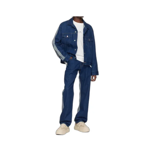 Straight Leg Panelled Jeans