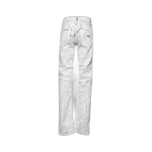 Craquele Effect Paint Slim Fit Jeans