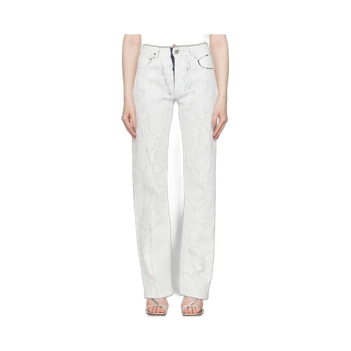 Craquele Effect Paint Slim Fit Jeans