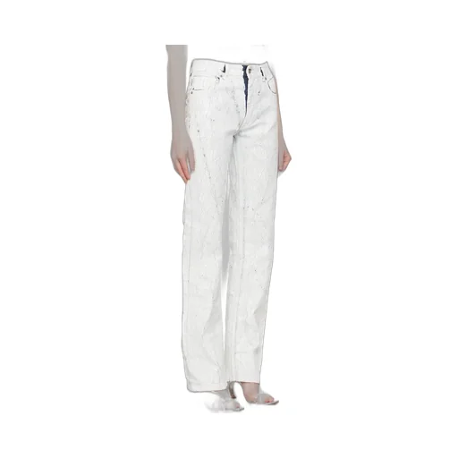 Craquele Effect Paint Slim Fit Jeans