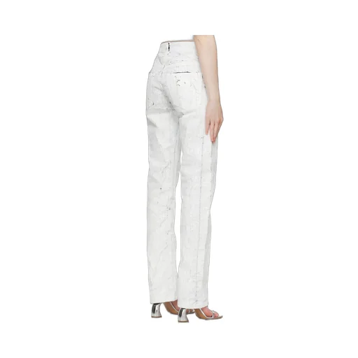 Craquele Effect Paint Slim Fit Jeans