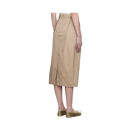 Twill Darting Midi Skirt
