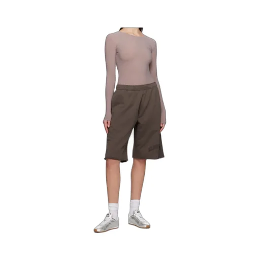 Number Motif Distressed Shorts