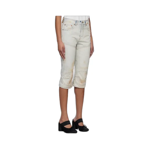 Distressed Panelled Denim Shorts