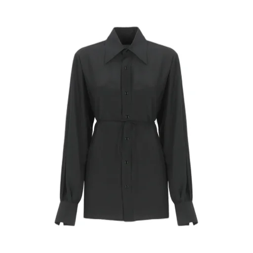 Long-Sleeved Belted Shirt