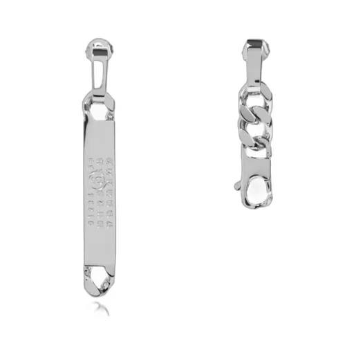 Numeric Engraved Asymmetric Earrings