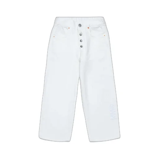 Logo Embroidered Elastic Waist Jeans