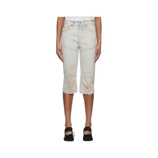 Distressed Panelled Denim Shorts
