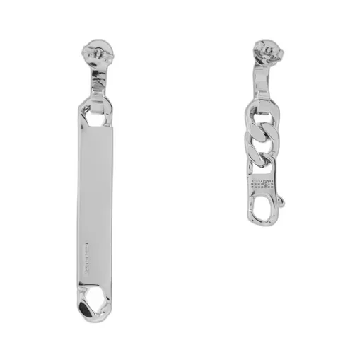 Numeric Engraved Asymmetric Earrings