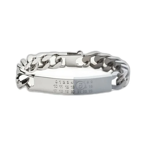 Minimal Logo Id Tag Curb Bracelet