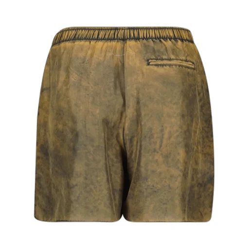 Distressed-Finish Thigh-Length Shorts