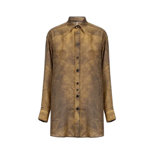 Cut-Out Detailed Tie-Dye Shirt