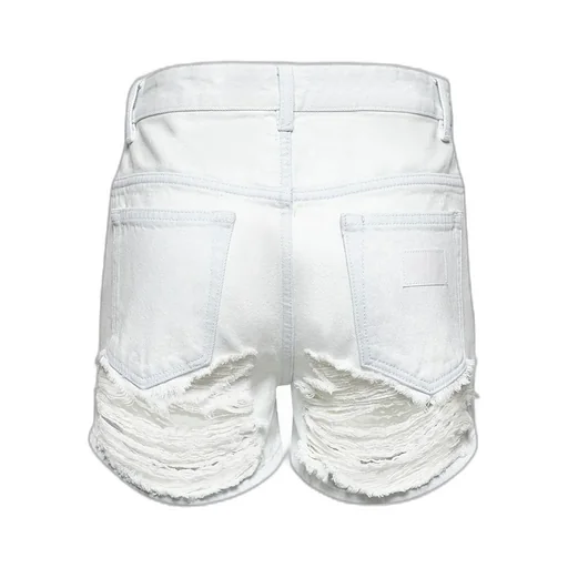 Logo Patch Distressed Shorts