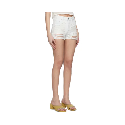 Logo Patch Distressed Shorts
