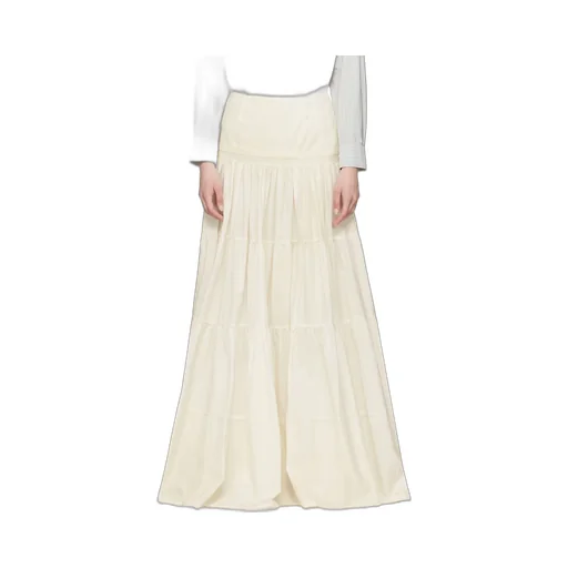 High Waist Midi Flounced Skirt