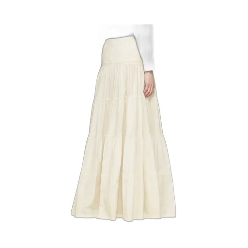 High Waist Midi Flounced Skirt
