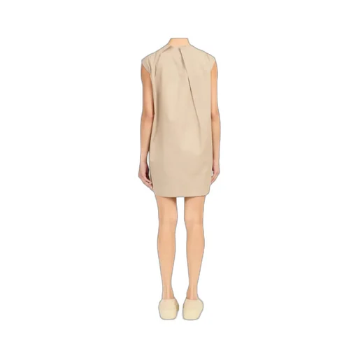Pleat-Detail Cap Sleeved Dress