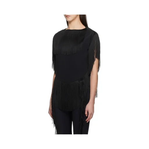 Boat Neck Fringed Top