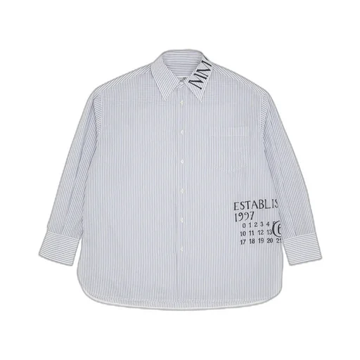 Logo Printed Striped Shirt