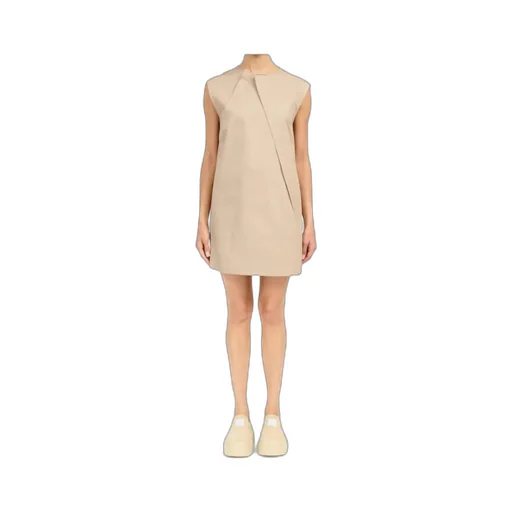 Pleat-Detail Cap Sleeved Dress