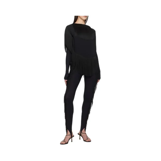 Boat Neck Fringed Top
