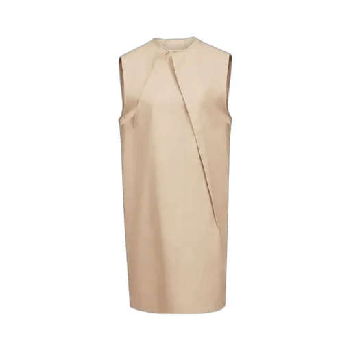 Pleat-Detail Cap Sleeved Dress
