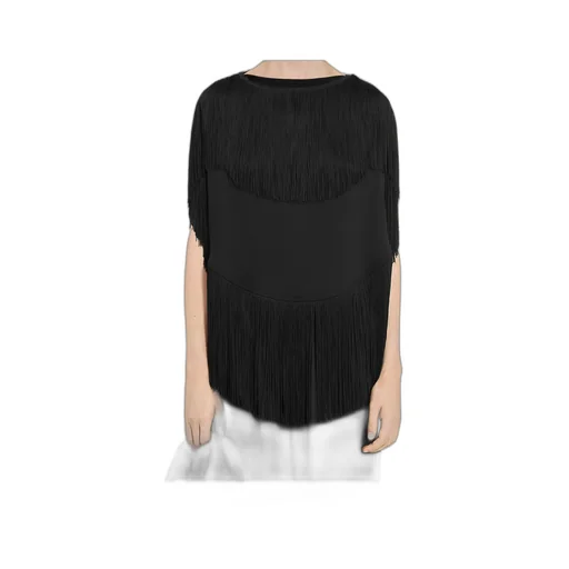 Boat Neck Fringed Top